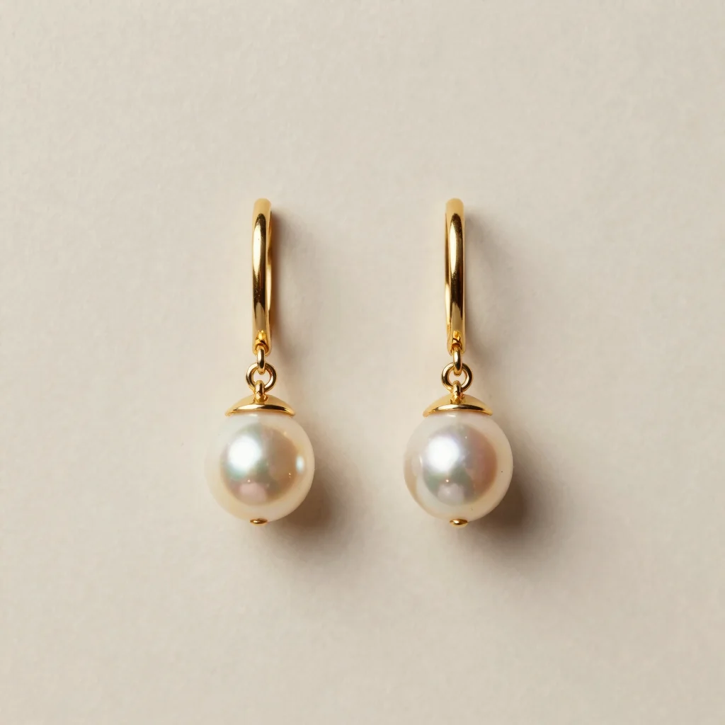 Ada Floating Pearl Drop Earrings